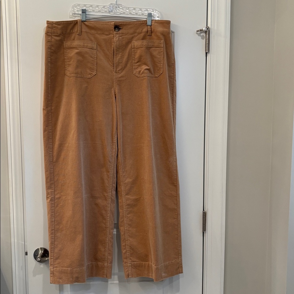 Talbots Camel Corduroy Trousers Wide Leg NWT